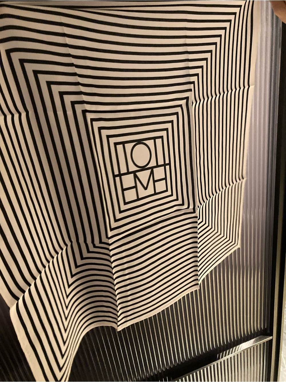 Toteme Black and White Geometric Logo Silk Scarf - Picture 6 of 6